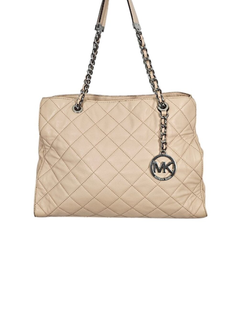 Michael Kors Susannah Quilted Leather tote Chain Shoulder Bag COA Blush Pink